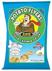 Potato Flyers Sour Cream & Onion, 5.5-Ounce Bags (Pack of 12)
