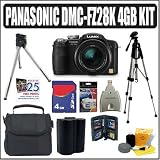 Panasonic DMC-FZ28K 10MP Digital Camera (Black) + 4GB Deluxe Accessory Kit