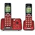 VTech CS6529-26 DECT 6.0 Phone Answering System with Caller ID/Call Waiting, 2 Cordless Handsets, Red