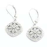 Silvr Diamond Flower Earring