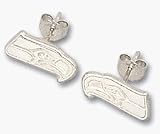 Seattle Seahawks 1/4 Logo Post Earrings - Sterling Silver Jewelry