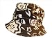 Black Hawaiian Style Floral Print Floppy Bucket Hat Cap Size SM/MED
