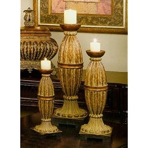 Poly Oval Candle Holder Three Piece Set