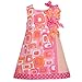 Bonnie Jean Fuchsia Orange Mod Print Bow Summer Dress