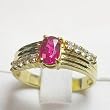 14K Yellow Gold Ruby and Diamond Ring