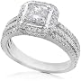 1 1/2ctw EGL Certified Princess Cut Diamond Ring in 14K White Gold (HI/SI)