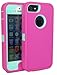BeautyChase(TM) Iphone5/5S Defender Body Armor Case Comparable to Otterbox Defender Series (hot pink/light blue)