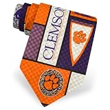 Clemson Plaid Tie by NCAA - Orange Polyester - B000A0J8DK