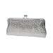 This elongated clutch is the definition of chic. It has a metal-framed profile that