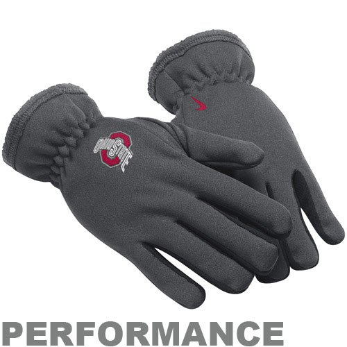 Nike Ohio State Buckeyes Charcoal Therma-FIT Performance Gloves