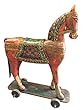 Antique Horse on Wheels - Handmade Sculpture Figurine, Jaipur Wooden Hand Carved Vintage Indian Horse Antique Horse on Wheels - Handmade Sculpture Figurine, Jaipur Wooden Hand Carved Vintage Indian Horse