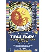 Tru-Ray Sulphite Construction Paper, 9 x 12 Inches, White, 50 Sheets
