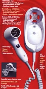 Sunbeam/Oster 1500 watt wall mounted hair dryer.