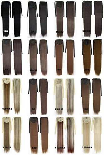 22inch 80g Clip In Pony Tail Hair Extension Wrap Around Ponytail Hair Extension Piece Light Brown color M24-613