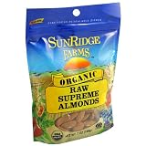Sunridge Farms Organic Raw Supreme Almonds, 7-Ounce Bags (Pack of 6)
