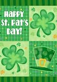 "Happy St. Pats Day!" Collage Large Flag Green Clovers