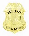 Security Guard Goldplate Shield Badge w/Safety Catch - Blackinton J301, Police Equipment Badges