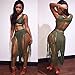 Womens Sexy 2 Pieces Outfits Backless Wrapped Crop Top Tasseles Skirt Club Dress