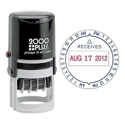Custom 2000+ Date/Time Self-Inking Two-Color Standard Message Rotary Stamp COS011041