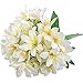 GTidea 2pcs Artificial Silk Mini lily Faux Flowers Bouquet Arrangements Home Kitchen Weeding Party Table Decor White