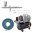 MASTER Airbrush Model SB86 Airbrushing System with AirBrush-Depot TC-828 Twin Piston Air Compressor w/ Tank