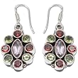 Multistone Sterling Silver Dangle-earrings 1.5 Inches