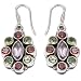 Earrings for Women Sterling Silver Multi Gemstone Jewelry 1.5 inches