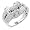 14K White Gold Diamond Domed Curve Ring