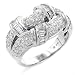 14K White Gold Diamond Domed Curve Ring