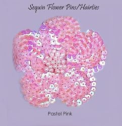 Sequin Flower Pin / Hair Tie ~ Pastel Pink