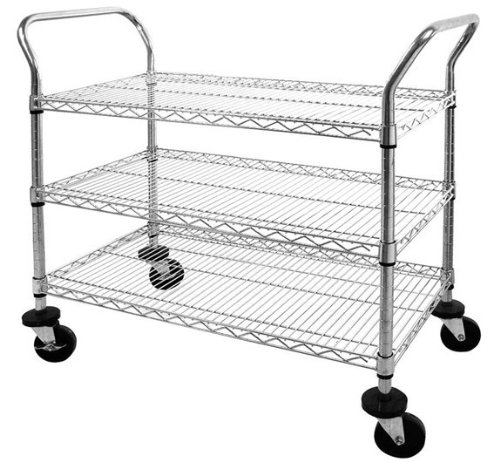 Sandusky Lee MWS362438 Adjustable Wire Shelf Cart with Pull Handle, 800 lb. Maximum Capacity, 36