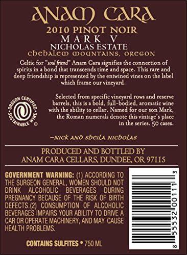 2010 Anam Cara Cellars "Mark V" Pinot Noir 750 mL