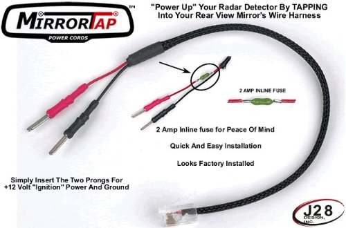 MirrorTap - 1000 2000 Series - Radar Detector - Power Cord With Inline Fuse - RJ11