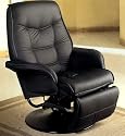 Contemporary Leatherette Cushion Swivel Recliner Lounge Chair