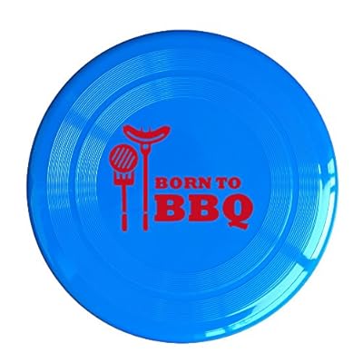 Born To BBQ Plastic Flying Dics Disc RoyalBlue