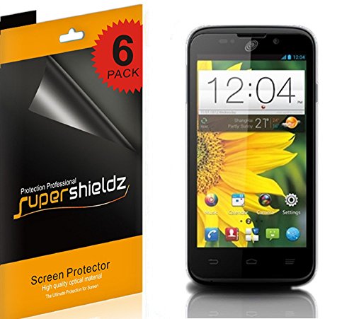 SUPERSHIELDZ- High Definition (HD) Clear Screen Protector Shield For ZTE Majesty Z796C (Straight Talk ,Net10) + Lifetime Replacements Warranty [6 Pack] - Retail Packaging