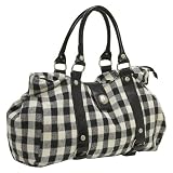 Hurley Wallstreet Black and White Buffalo Plaid Duffle Bag