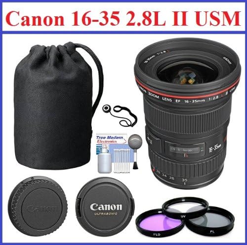 Canon EF 16-35mm f/2.8L II USM Lens Pro Bundle Kit, Bundle includes: Canon Front and Rear Caps, Lens Pouch, 3-Piece 82mm Filter Kit, Lens Cleaning Kit and Cap Keeper