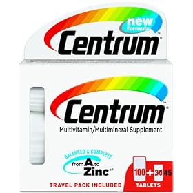 Centrum New Formula Multivitamin Multimineral Supplement Tablets, 145-Count Bottle 100 + 45 Tablets