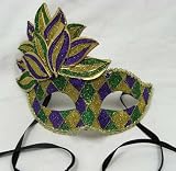 Colorful Festive Mardi Gras Carnival Mask with Stylish Crown