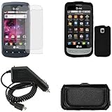 iNcido Brand LG Phoenix P505/Thrive P506 Combo Rubber Black Protective Case ....