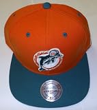Miami Dolphins Mitchell & Ness Orange Throwback Vintage Snap Back Hat