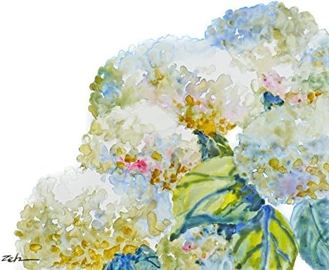 Hydrangea Wall Art Original Watercolor Painting Janet Zeh Unframed 11x14