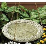 Rose Hanging Birdbath Finish: Moss Green