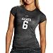 Search : Miami Heat #6 LeBron James Ladies Charcoal Player Premium Tri-Blend T-shirt