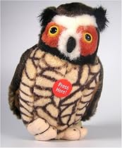 Great Horned Owl - Audubon Plush Bird (Authentic Bird Sound)
