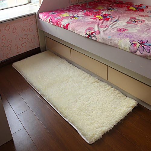 Gracallet Ultra Soft 4.5 CM Thick 2362 Inch-White Super Soft Shaggy Fluff Rectangle Shape Carpet/Floor Rug/Living Room Carpet/Sitting Room Rug/Bedroom Area Rug