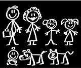 STICK PEOPLE FAMILY CAR DECALS STICKERS