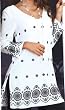 Floral Embroidery Work Ladies Blouse Tunic Top Kurta Kurti