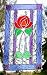 Red Rose Art Nouveau Stained Glass Sun Catcher - 8